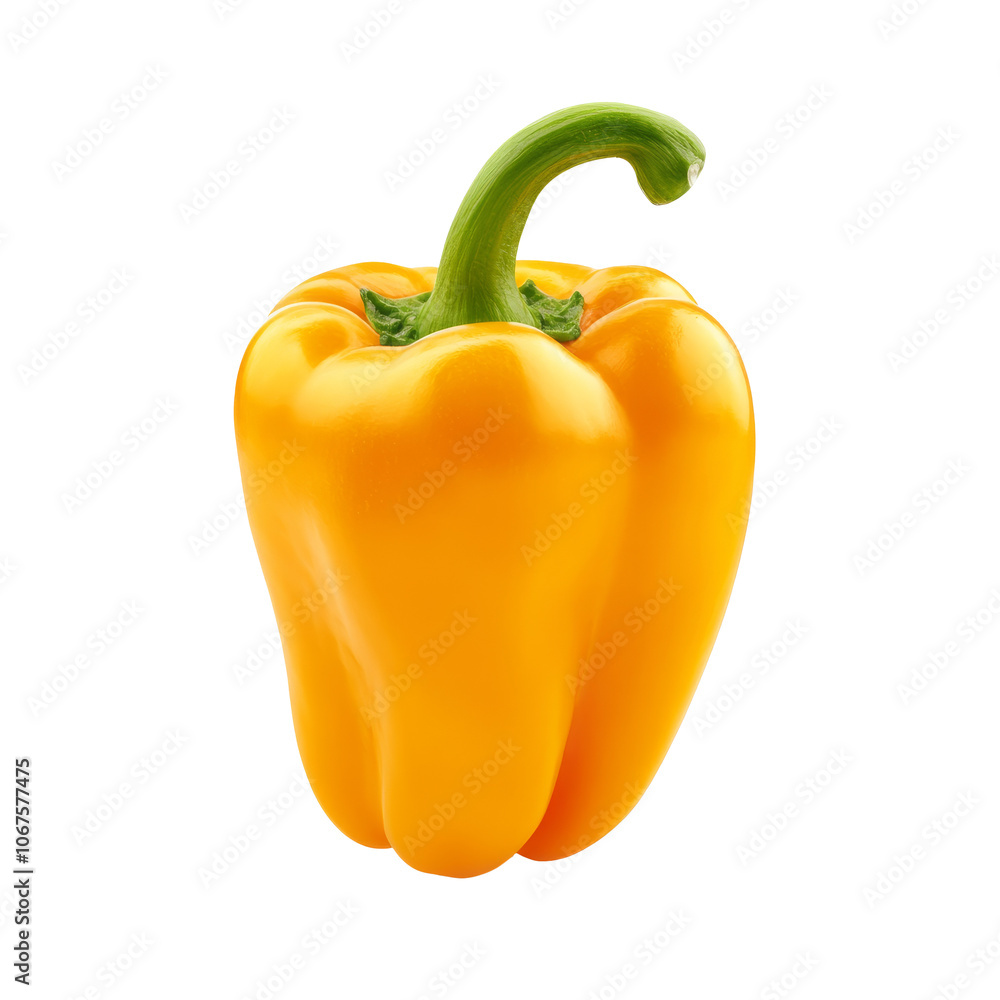 Bright yellow bell pepper on a white background Bright yellow bell pepper on a white background
