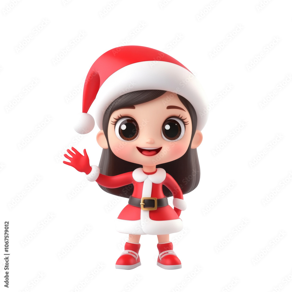 female Santa Claus cartoon isolated. Generative AI female Santa Claus cartoon isolated. Generative AI
