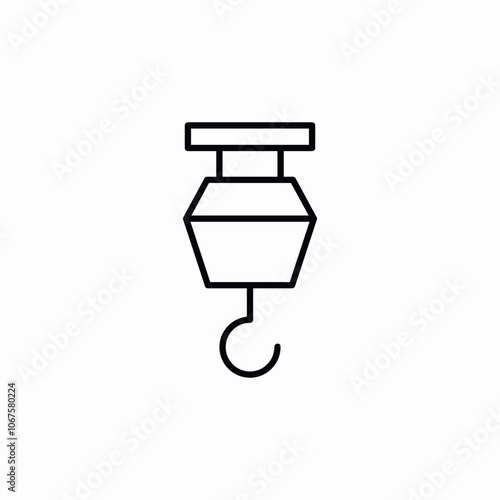 crane hook icon sign vector