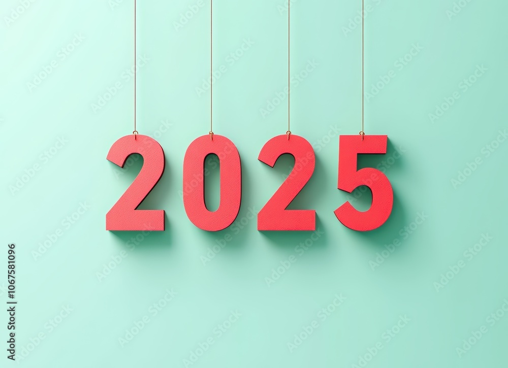 3D vector red number 3D vector red number