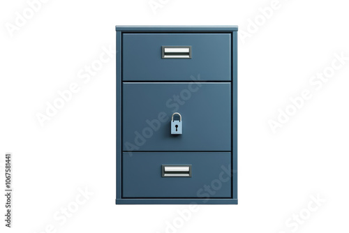 Compact Office File Cabinet with Rolling Casters Isolated on Transparent Background