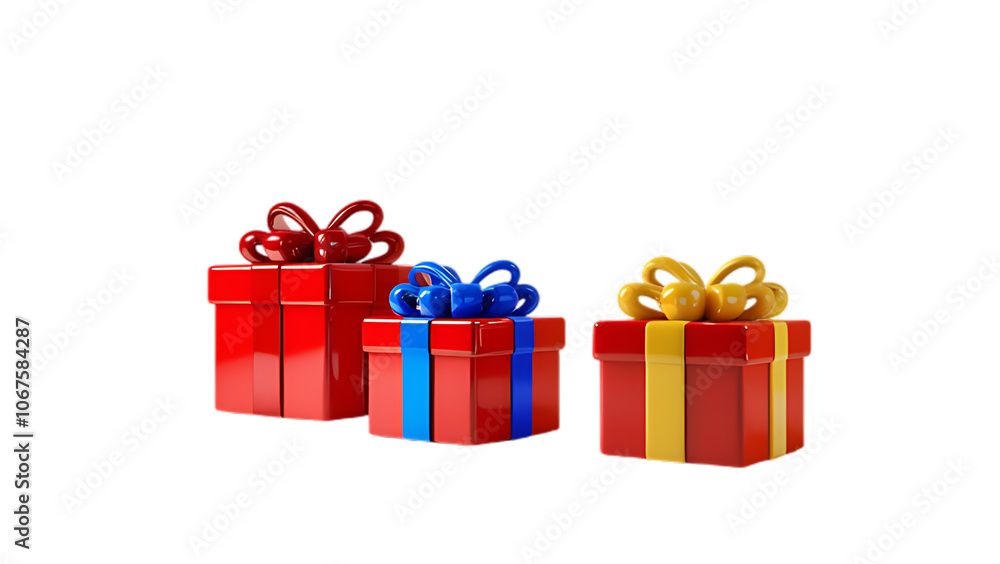 Obraz premium 3d cartoon style gift boxes on white background