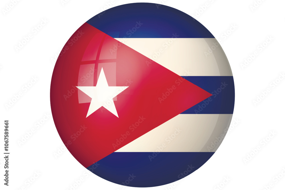 Flag of Cuba. Cuban national symbol in official colors. Template icon. Abstract vector background. Round glass light ball, 3D big bubble, sphere Flag of Cuba. Cuban national symbol in official colors. Template icon. Abstract vector background. Round glass light ball, 3D big bubble, sphere