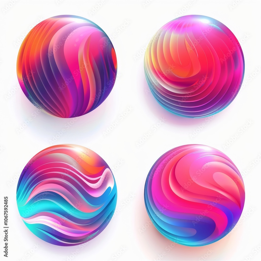 Cover templates set with vibrant gradient round shapes. Futuristic abstract backgrounds with glossy sphere for your creative graphic design. Vector illustration --v 6 Job ID: 2b2f941c-0052-47d6-8190-f Cover templates set with vibrant gradient round shapes. Futuristic abstract backgrounds with glossy sphere for your creative graphic design. Vector illustration --v 6 Job ID: 2b2f941c-0052-47d6-8190-f