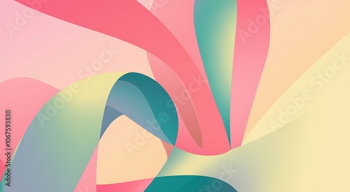 Abstract Pastel Gradient Ribbon Art Background