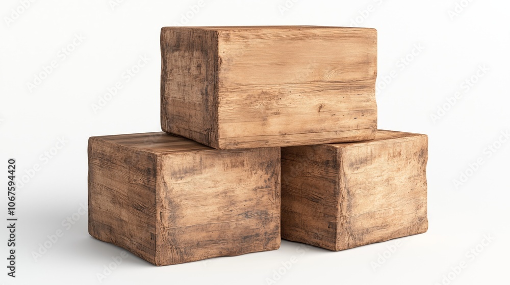 Three wooden boxes stacked in minimalist arrangement for rustic home decor and storage solutions Three wooden boxes stacked in minimalist arrangement for rustic home decor and storage solutions