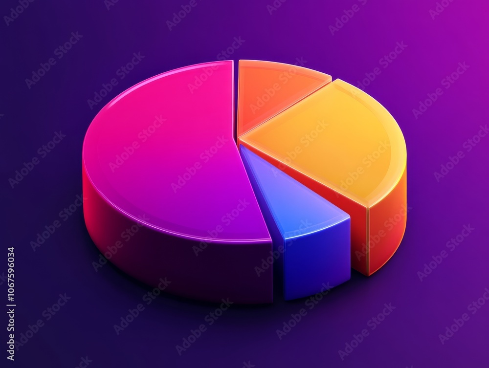 Obraz premium Vibrant Pie Chart Icon Evoking Clarity and Insight in Data Analytics Representation