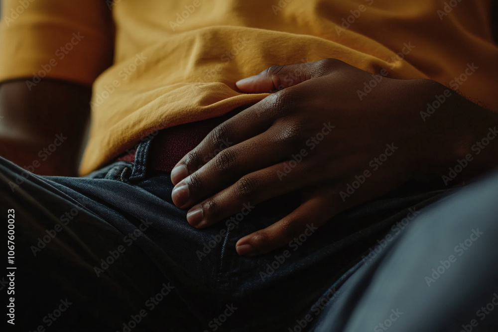Close-up of hand resting on a lap with a relaxed and calm demeanor highlighting quiet introspection in a soft and casual setting
Close-up of hand resting on a lap with a relaxed and calm demeanor highlighting quiet introspection in a soft and casual setting