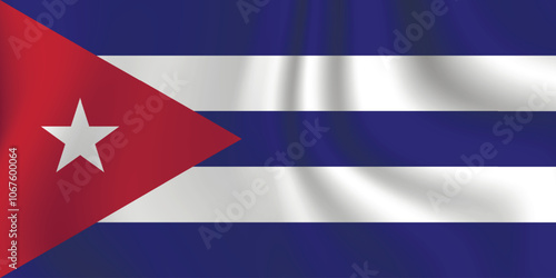 Flag of Cuba. Cuban national symbol in official colors. Template icon. Abstract vector background