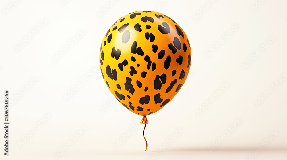 Obraz premium A vibrant leopard print balloon against a white isolated background.