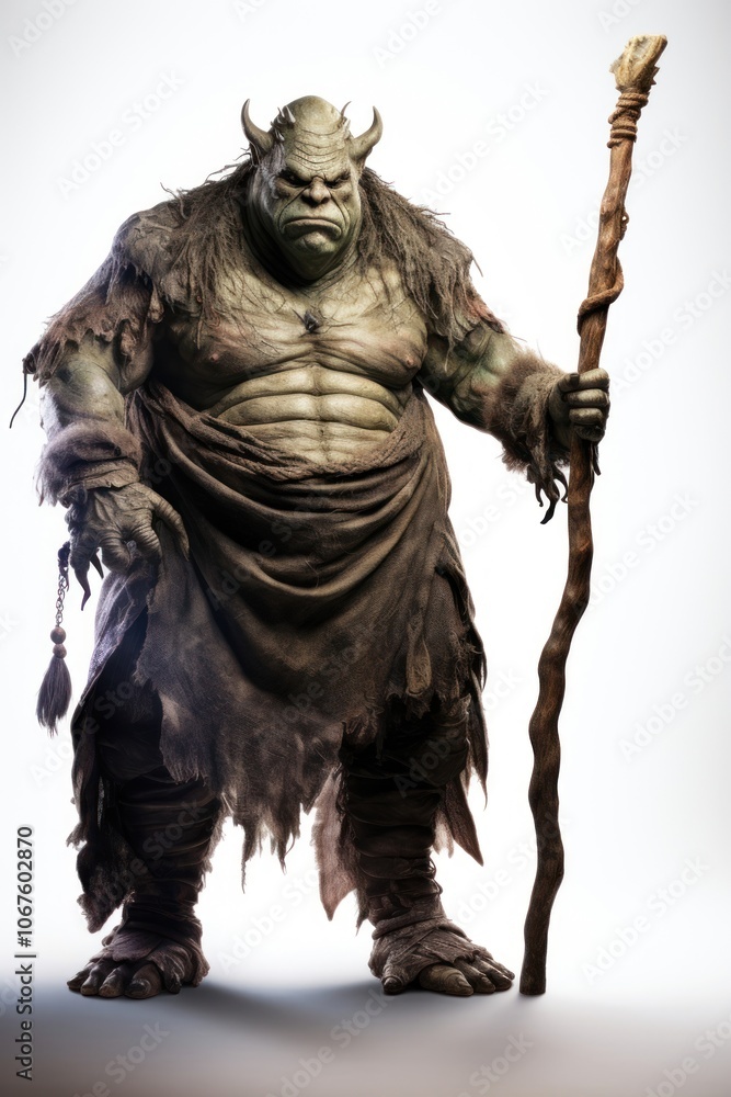 Fototapeta premium Ogre mage adult representation bodybuilder.