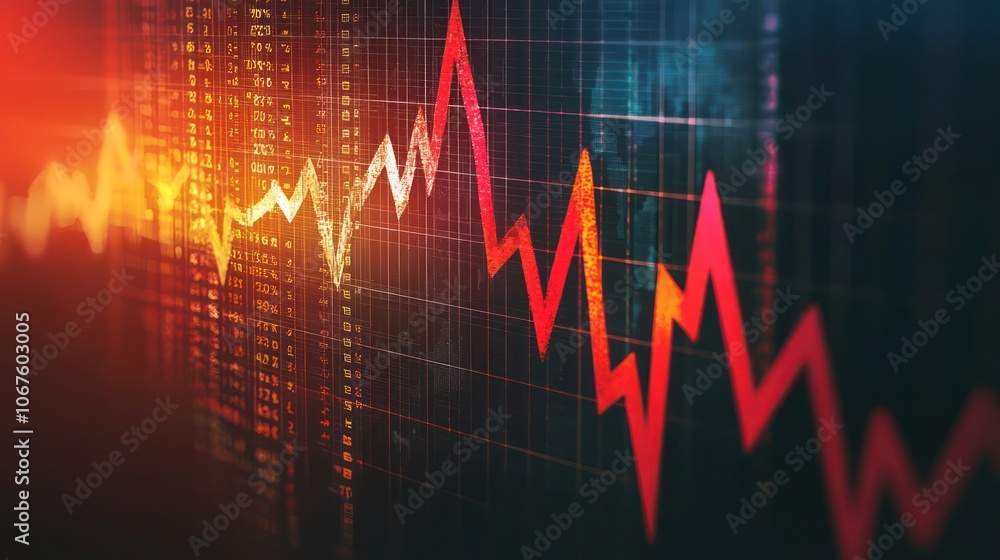 Business graphs with arrows moving downward, representing market decline Business graphs with arrows moving downward, representing market decline