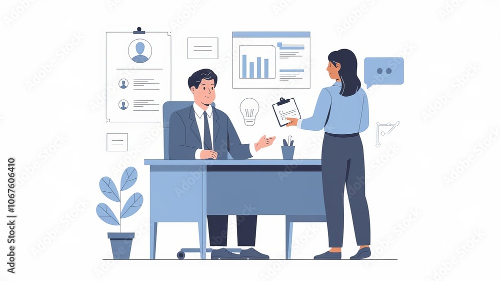 job interview illustration, job interview scene, interview process illustration, job interview concept, hiring illustration, candidate interview, business interview illustration, office interview, hr job interview illustration, job interview scene, interview process illustration, job interview concept, hiring illustration, candidate interview, business interview illustration, office interview, hr