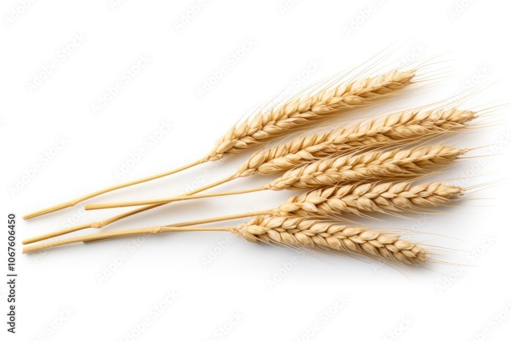 Wheat ears field food white background. Wheat ears field food white background.