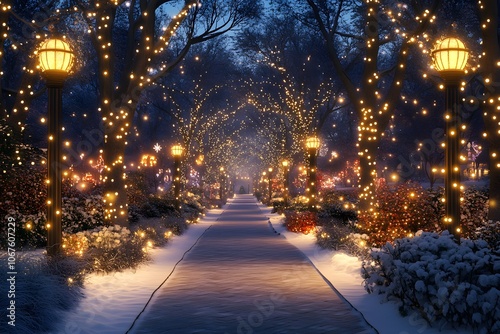 Festive holiday outdoor lighting