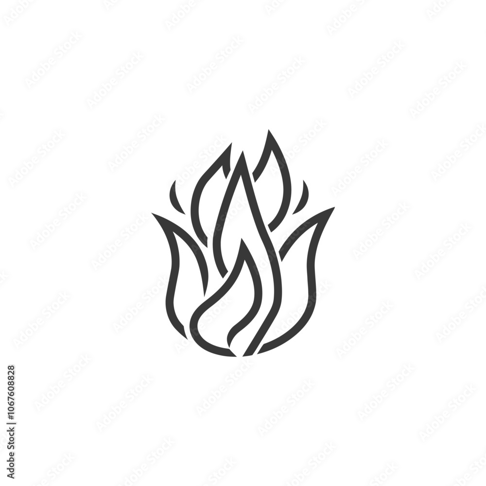 Stylized Flame Design in Black and White Stylized Flame Design in Black and White