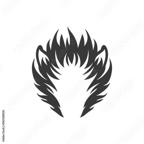 Stylized Flame Design with Pointy Shapes