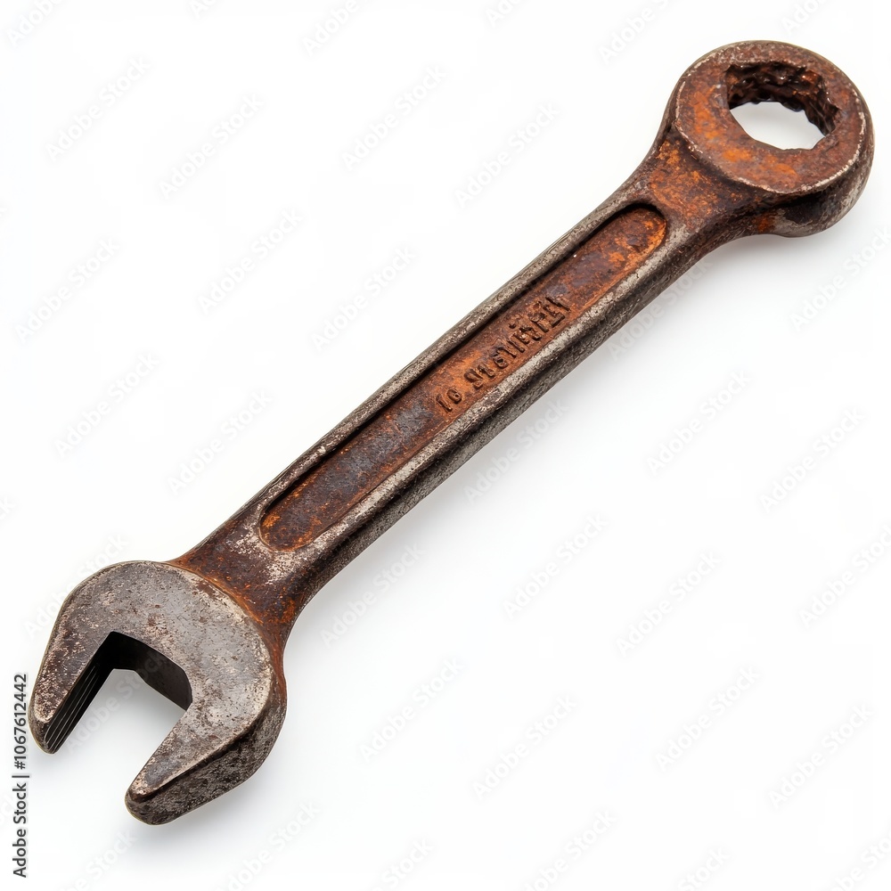 Rusty ext wrench on white Rusty ext wrench on white