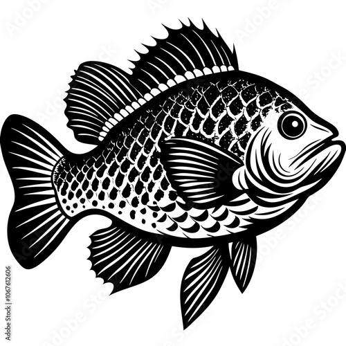 crappie fish on a white background