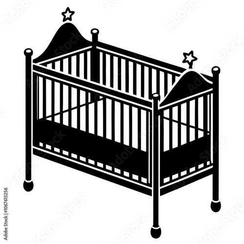 illustration of a crib