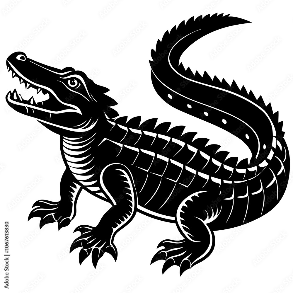 black and white crocodile black and white crocodile
