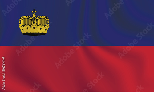 Flag of Liechtenstein. National symbol in official colors. Template icon. Abstract vector background