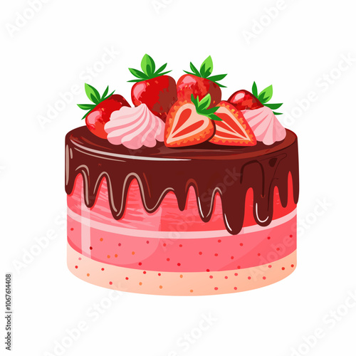 Strawberry Cake Vector illustration (10)