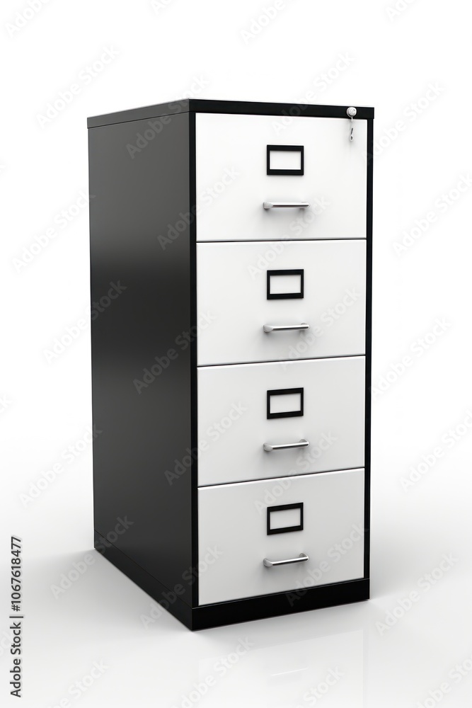 Modern filing cabinet furniture drawer white background. Modern filing cabinet furniture drawer white background.