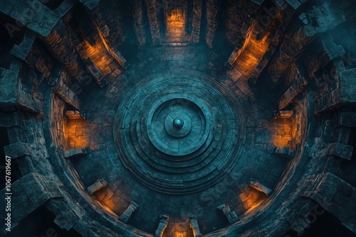 Dark Fantasy Dungeon Battlemap, Mysterious Ancient Temple Tabletop RPG Interior Room Map, Adventure Games and Roleplaying Encounters, Gaming Art Design