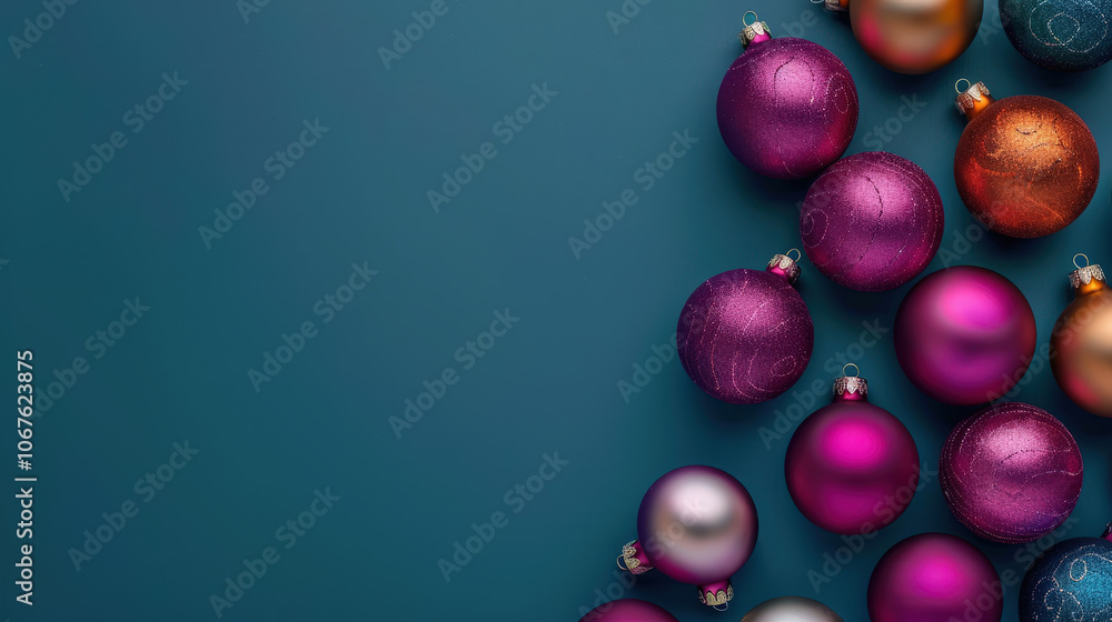 christmas balls banner with copy space for text christmas balls banner with copy space for text