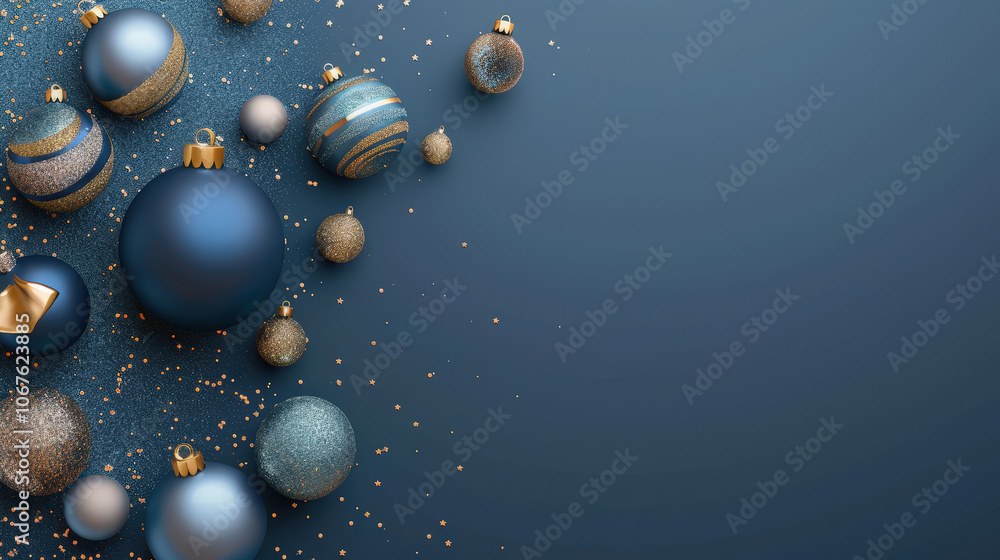 christmas balls banner with copy space for text christmas balls banner with copy space for text