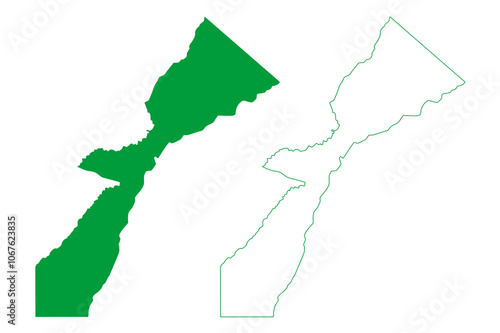 Manoel Urbano municipality (Acre state, Municipalities of Brazil, Federative Republic of Brazil) map vector illustration, scribble sketch Manoel Urbano map