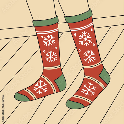 christmas socks seamless background