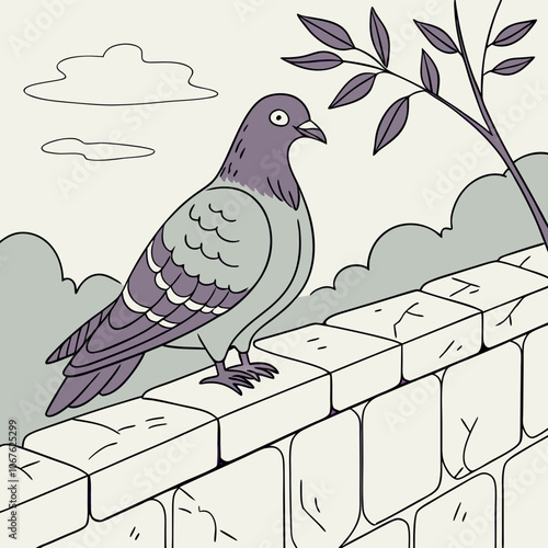 pigeons on the branch
