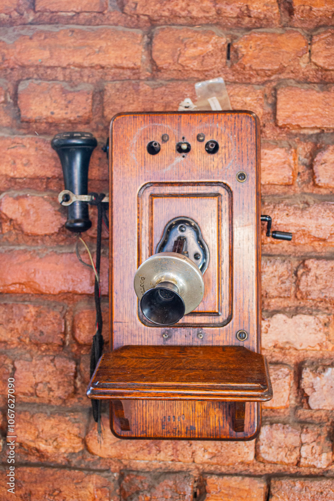 Old Telephone on a wall Old Telephone on a wall