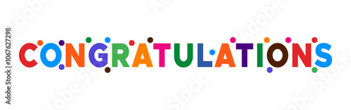 Congratulations text colorful letters greeting banner vector isolated 