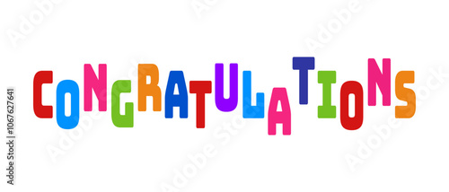 Congratulations text colorful letters vector for greeting happiness 