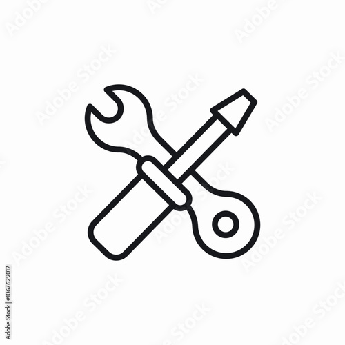 screwdriver wrench service icon sign vector