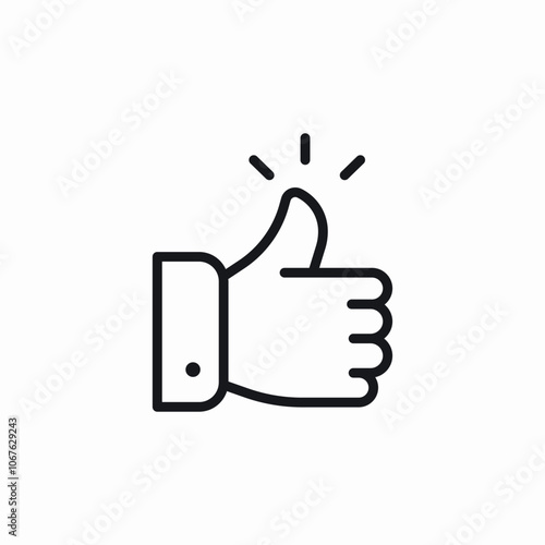 thumbs up like icon sign vector photo