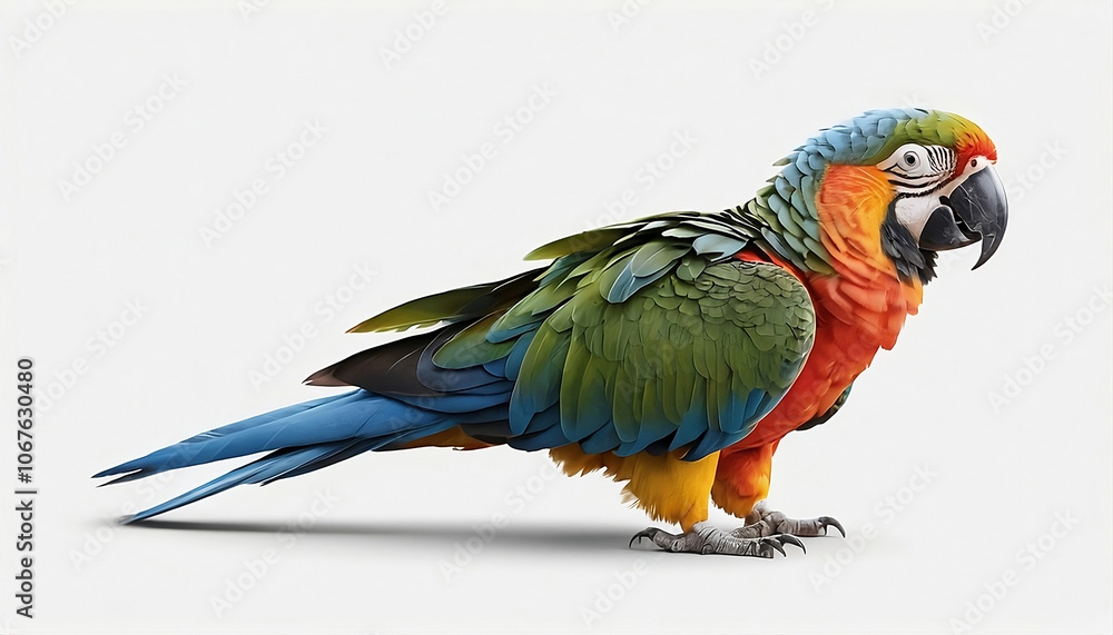 Obraz premium A colorful parrot with a blue and green tail.