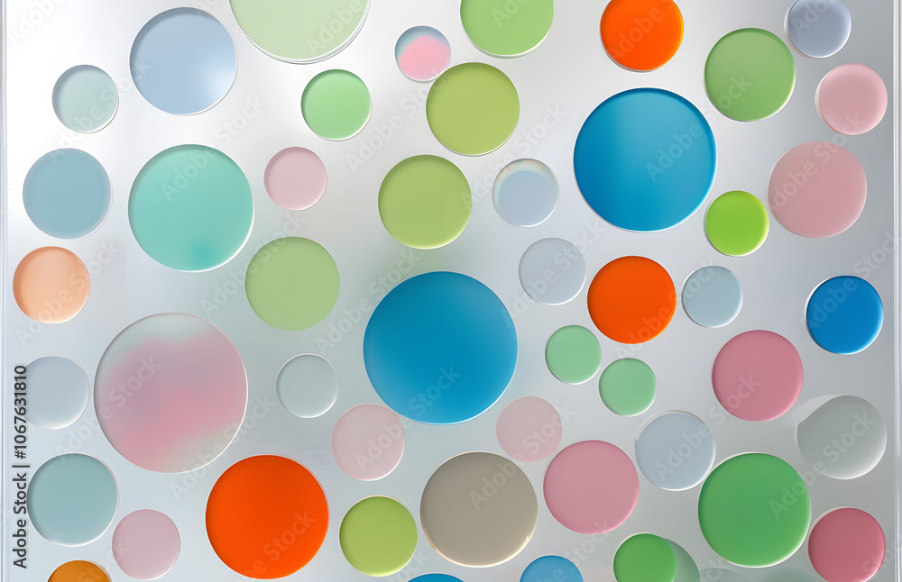 Colorful Circles on a Silver Background Colorful Circles on a Silver Background
