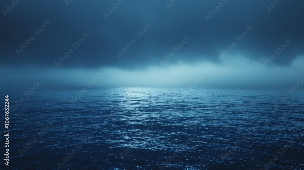 Dark Ocean Horizon Under Dramatic Clouds Dark Ocean Horizon Under Dramatic Clouds