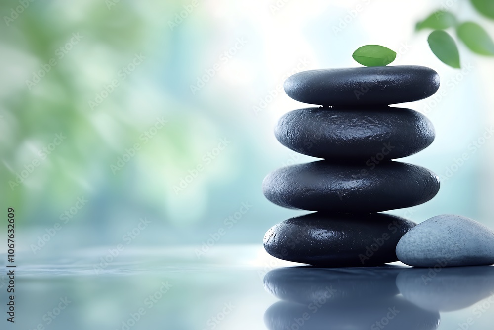 Fototapeta premium Hot Stone Therapy for Relaxation and Muscle Relief in Spa Setting