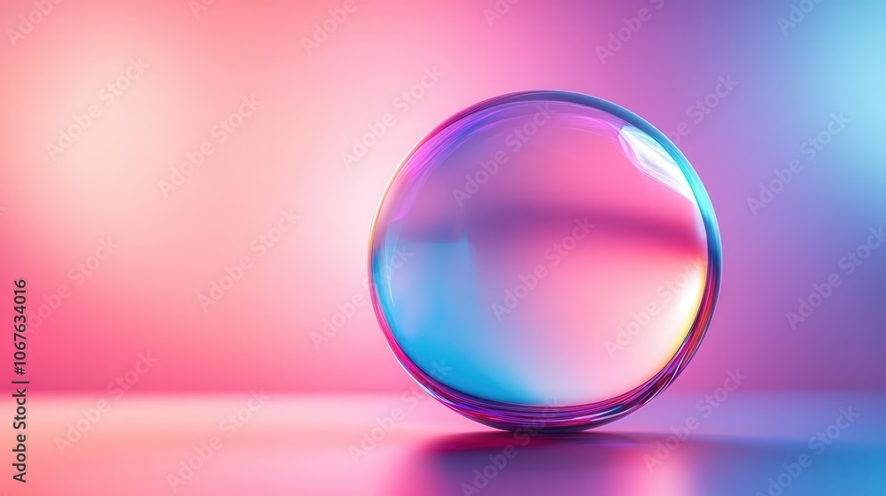Holographic sphere with soft gradients, futuristic tone, flat design illustration Holographic sphere with soft gradients, futuristic tone, flat design illustration