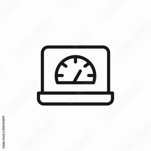 laptop performance speed icon sign vector