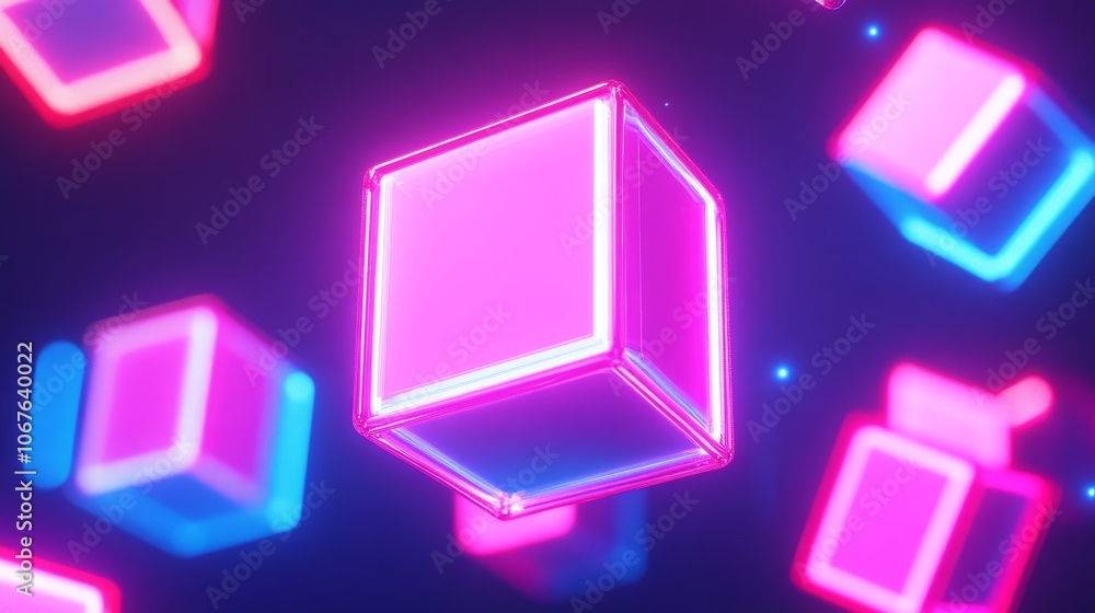 A vibrant display of glowing cubes in various colors. A vibrant display of glowing cubes in various colors.