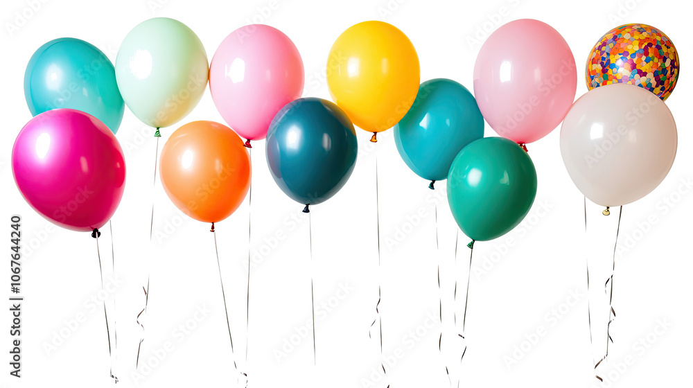 Vibrant Collection of Colorful Balloons on a Transparent Background Generative AI Vibrant Collection of Colorful Balloons on a Transparent Background Generative AI