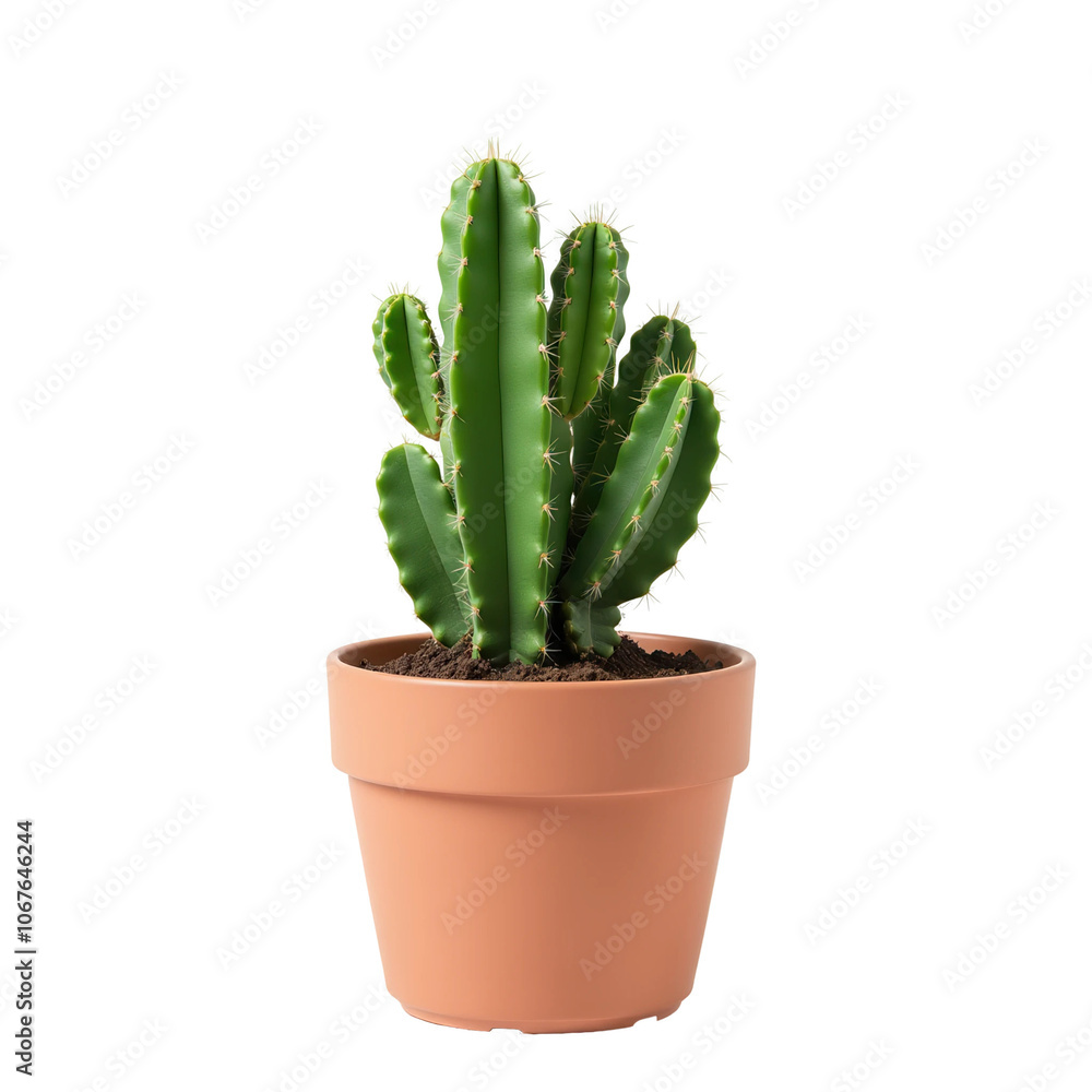 Cactus in a pot on transparent background Cactus in a pot on transparent background