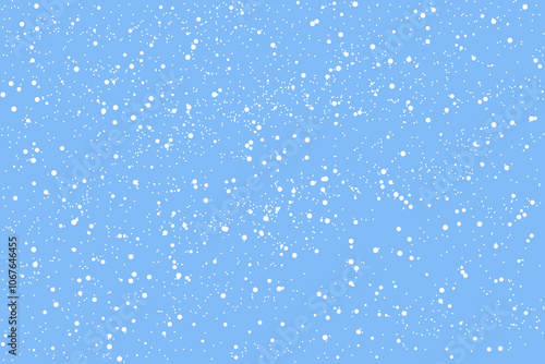 White snow flakes texture. Winter snowfall background flat style.