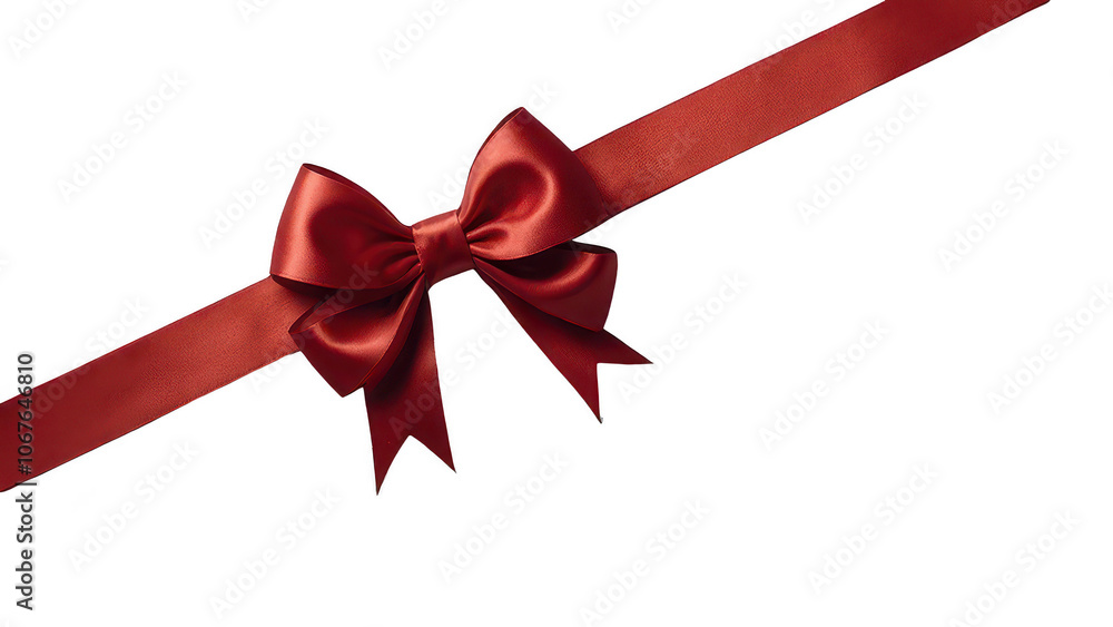 Red gift bow with smooth ribbons, isolated, on white background, PNG, transparent Red gift bow with smooth ribbons, isolated, on white background, PNG, transparent